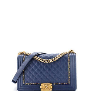 Chanel New Medium Jacket Boy Flap Bag Quilted Aged Calfskin